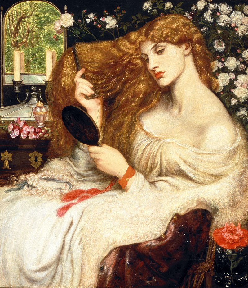 Женщина смотрит в зеркало_Lady Lilith_Dante Gabriel Rossetti